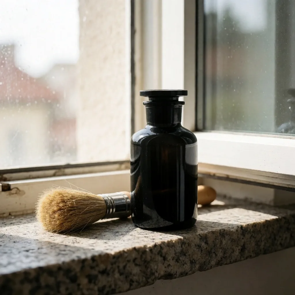 Natural grooming products on a stone surface